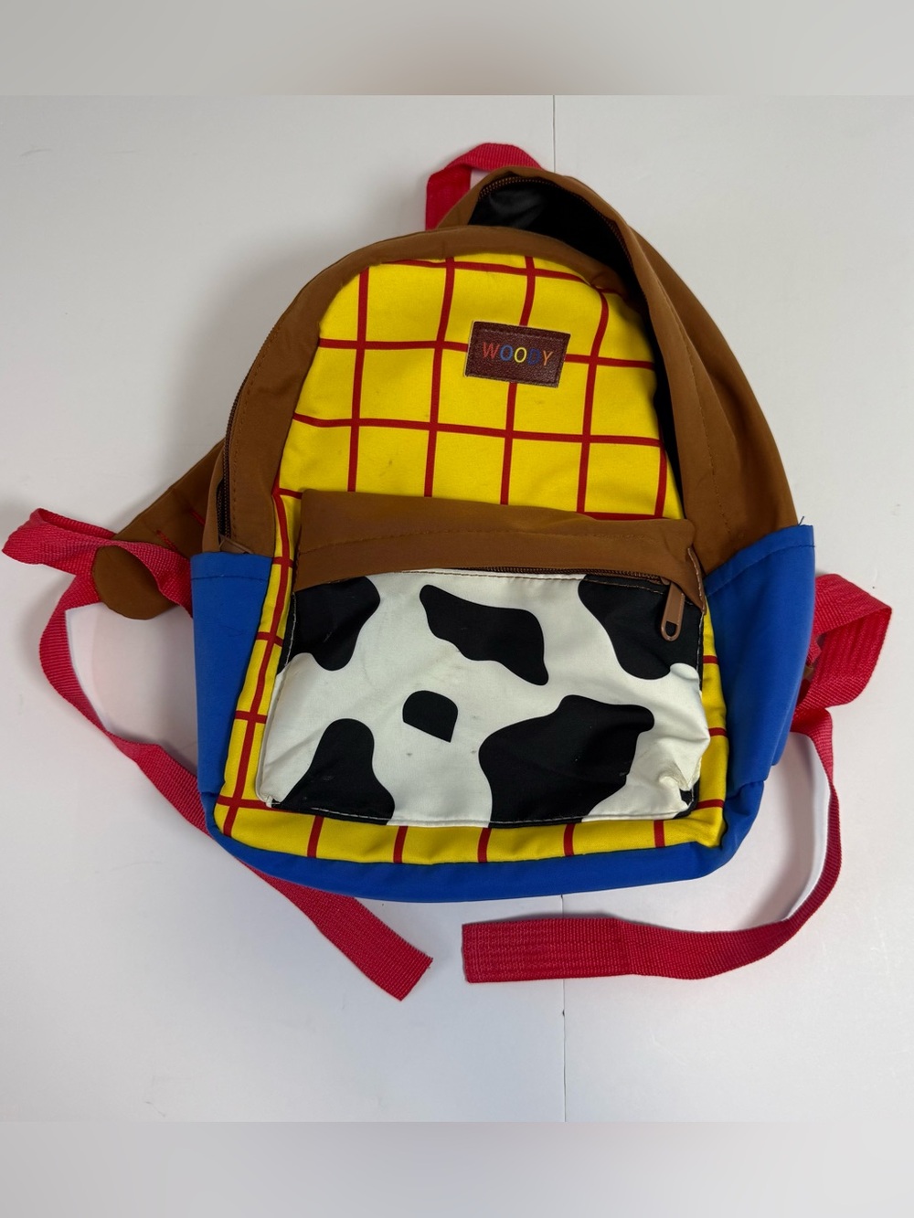 Toy Story Woody Kids' Cow Print Yellow Grid Backpack